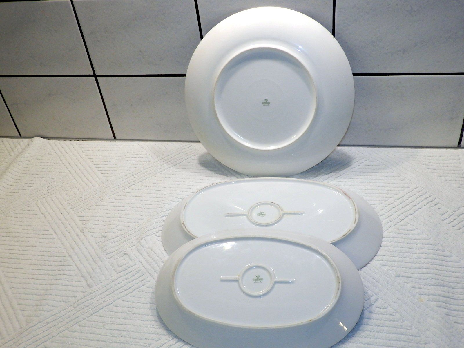Servierplatten: 3 Servierplatten, Keramik, rund + oval, Mitterteich-Bavaria – Gebraucht aus Ueberstorf von dinbau 3