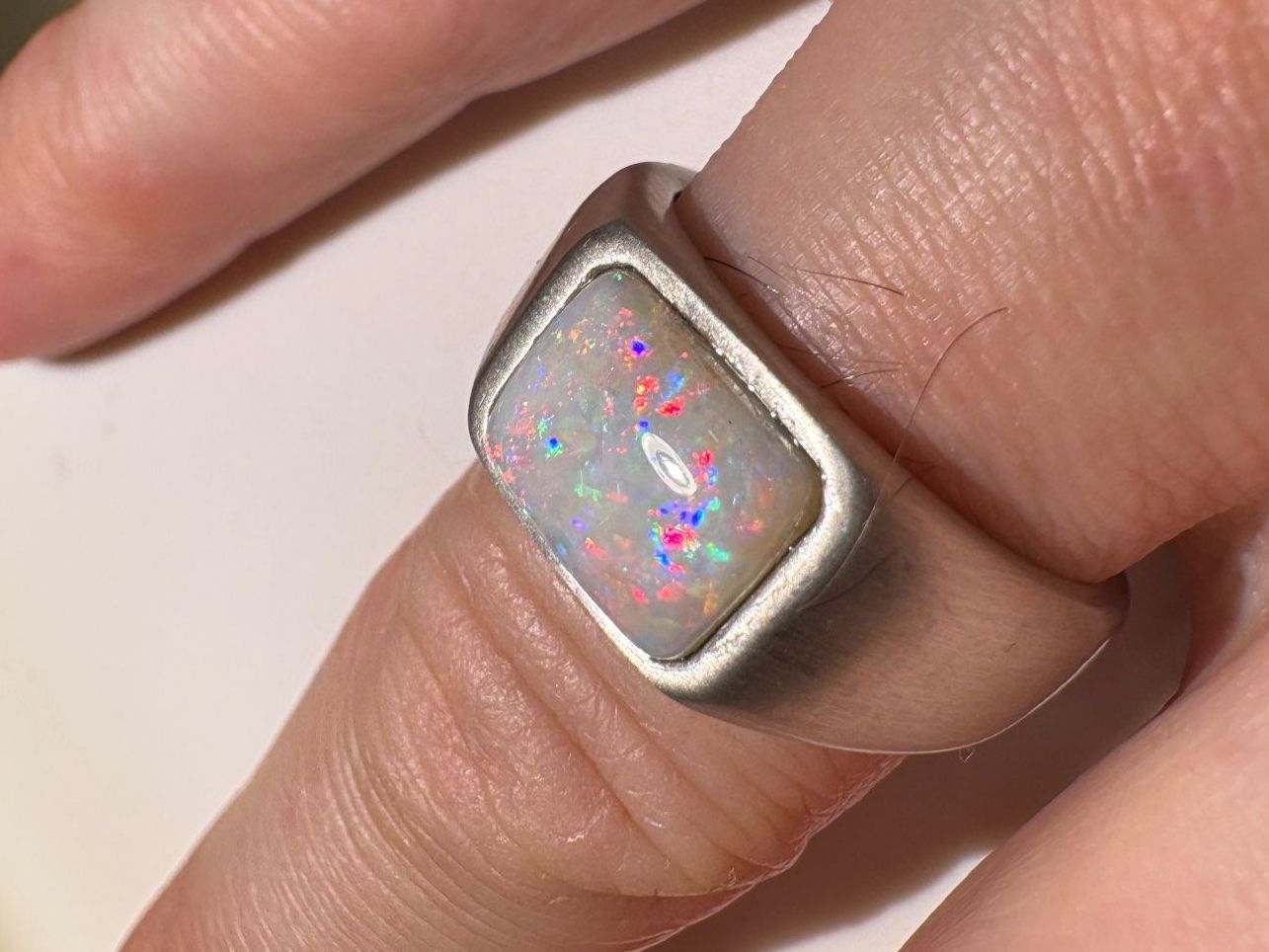 Anelli: Ring Australischer Crystal-Opal+Silber, variable Grösse – Nuovo (secondo la descrizione) da Wilen b. Wil venduto da Tschirio 2