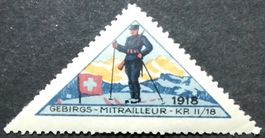 Soldatenmarke 1.WK, Geb Mitrailleur Kp II/18, Wi 3.Div 142