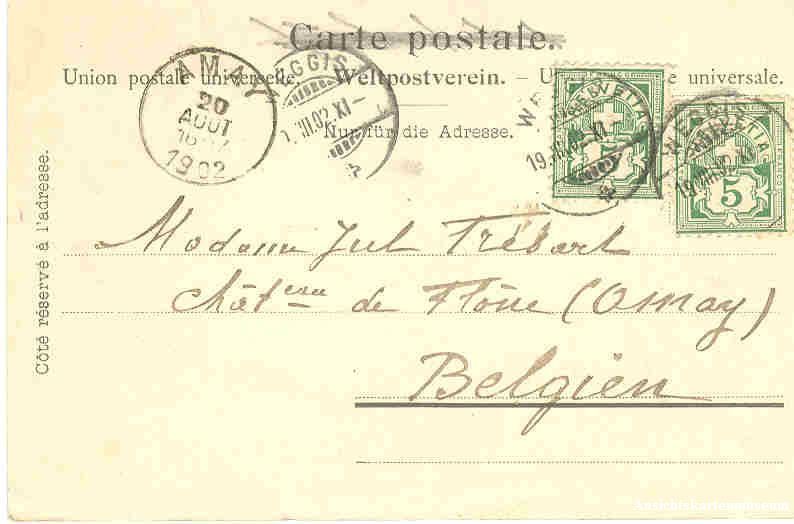 Cartoline postali: Weggis + 1902 – Usato da Emmenbrücke venduto da teestube 1