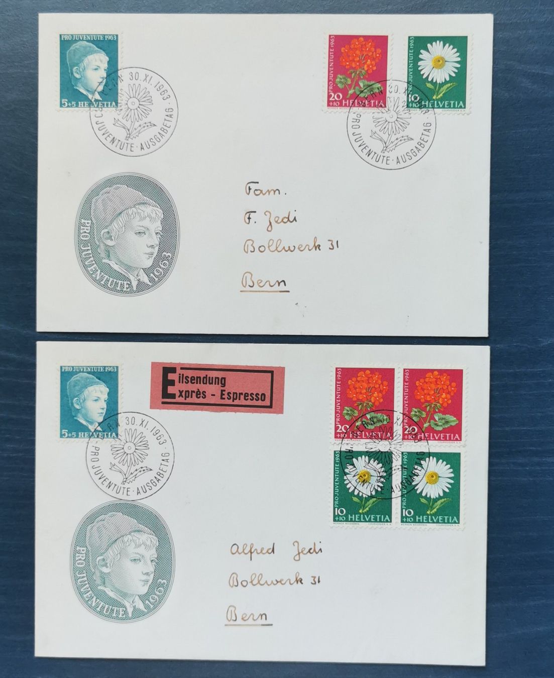 Tous les timbres: Ganzsache PJ 1963 – D'occasion à Aadorf par Chnorli-Furz