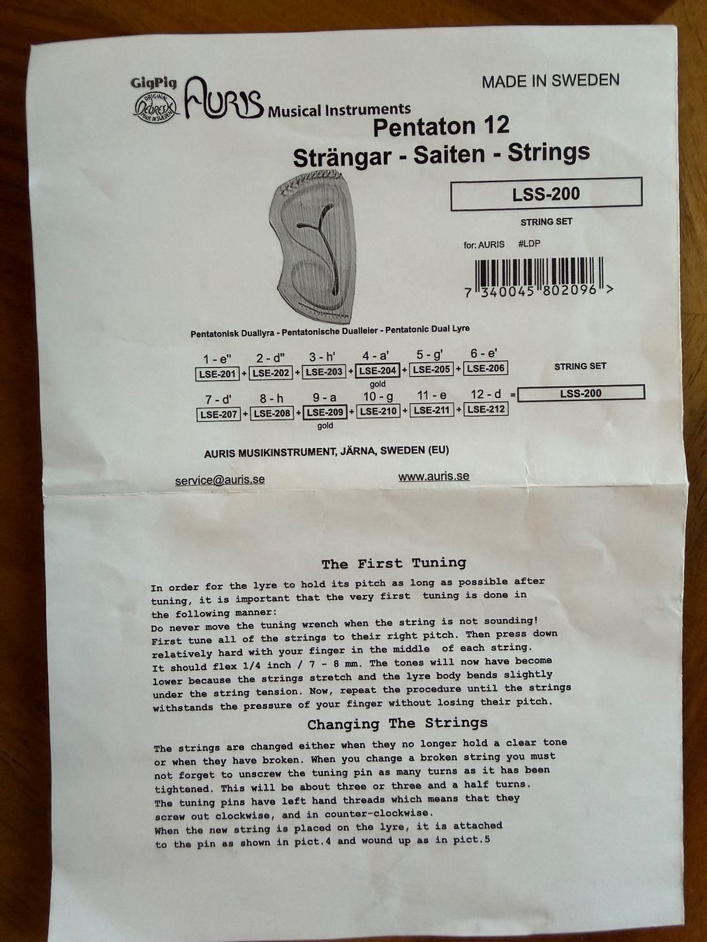 Strumenti musicali: Auris Leier 12 Seiten – Nuovo (secondo la descrizione) da Tägerwilen venduto da tobler08 4
