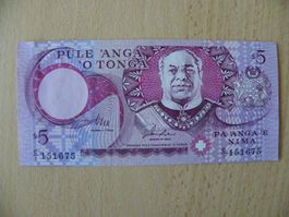 TONGA: Kingdom, Cocker / Vaea, 5 Pa'anga 1995, P-33, Unc