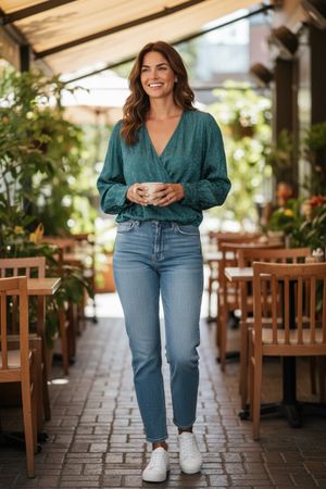 Grace & Mila blouse pétrole - neuve - taille M