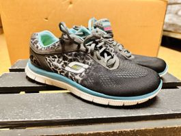 Skechers Sportschuhe Damen Grösse 37 Leopard Muster grau