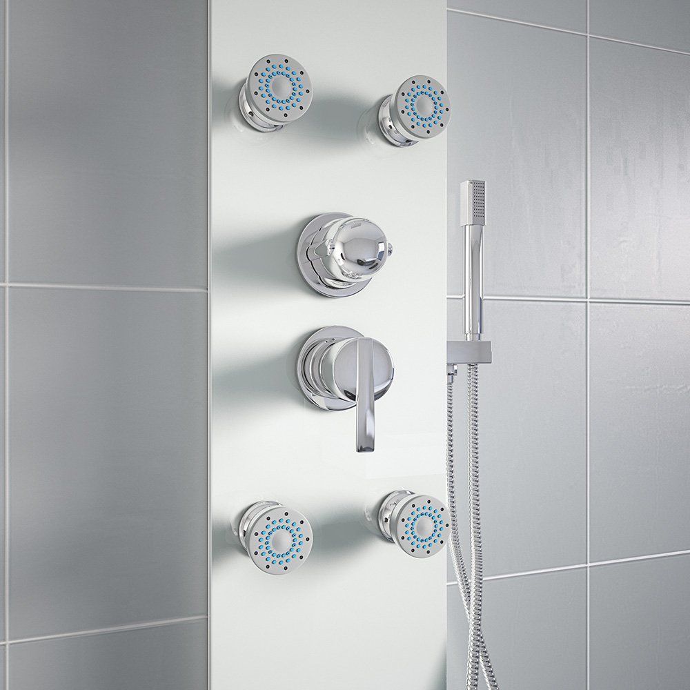 Duschen: 2040 - Designer Duschpaneel MOMO white Duschset Dusche – Neu und originalverpackt aus Wallenwil von toesstal-vertrieb 8