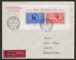 1938 : Pro Juventute Block - Express Brief Heerbrugg