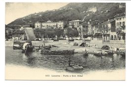 Locarno (TI) Porto e Grand Hôtel - Promenade - Boote um 1900