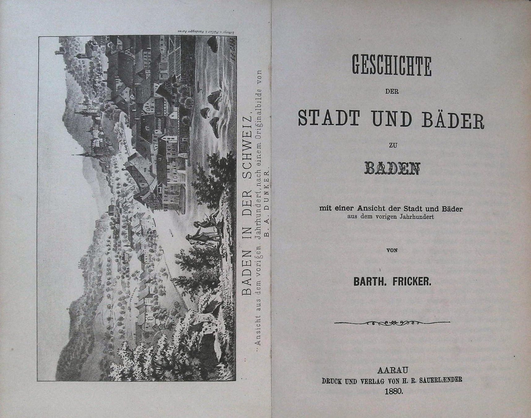 Bücher: Baden von Barth. Fricker 1880 – Gebraucht aus Rafz von booksell