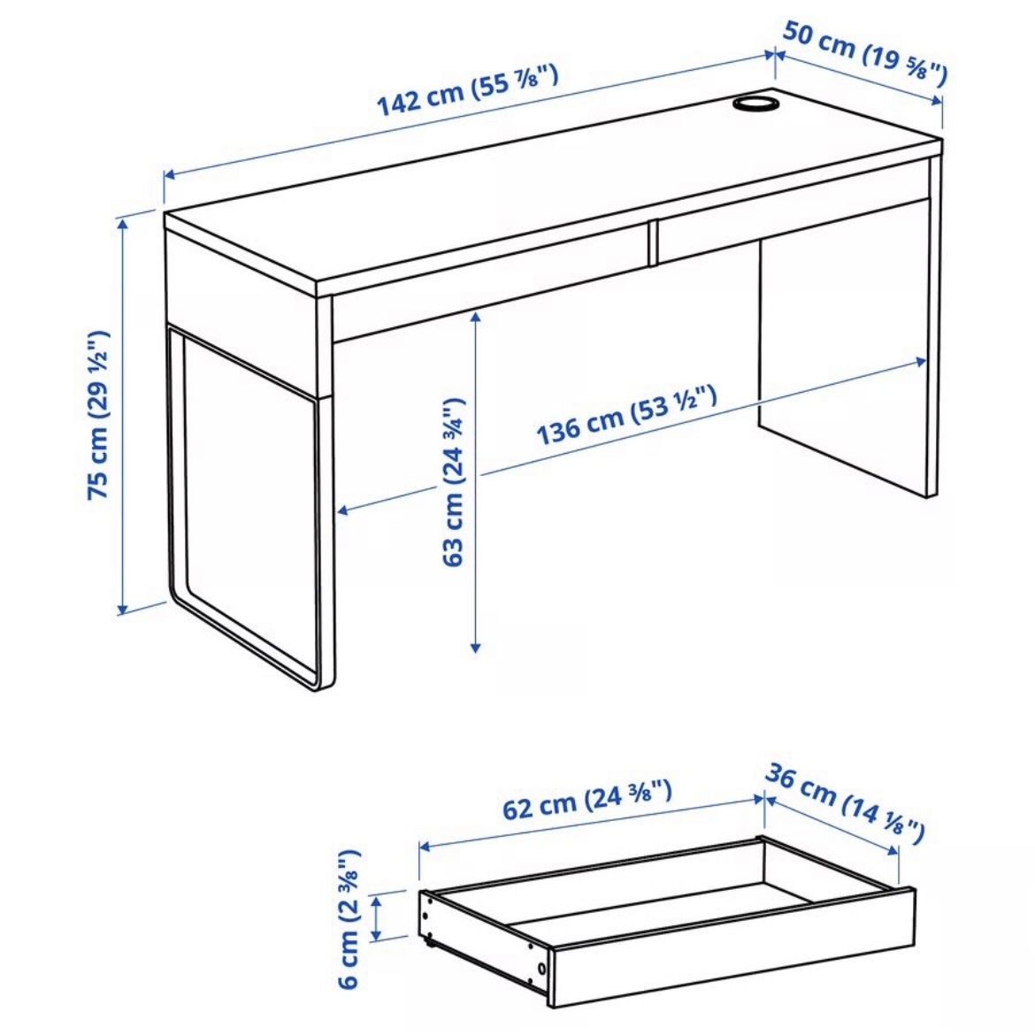 Scrivanie: IKEA MICKE Schreibtisch weiss – Nuovo (secondo la descrizione) da Langenthal venduto da rosablau00 1
