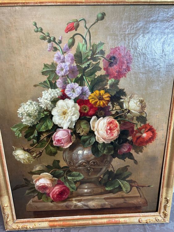 Dessin Original Aquarelle – Nature Morte Aux Fleurs Et Livres – Style Expressionniste 1925 – Signé