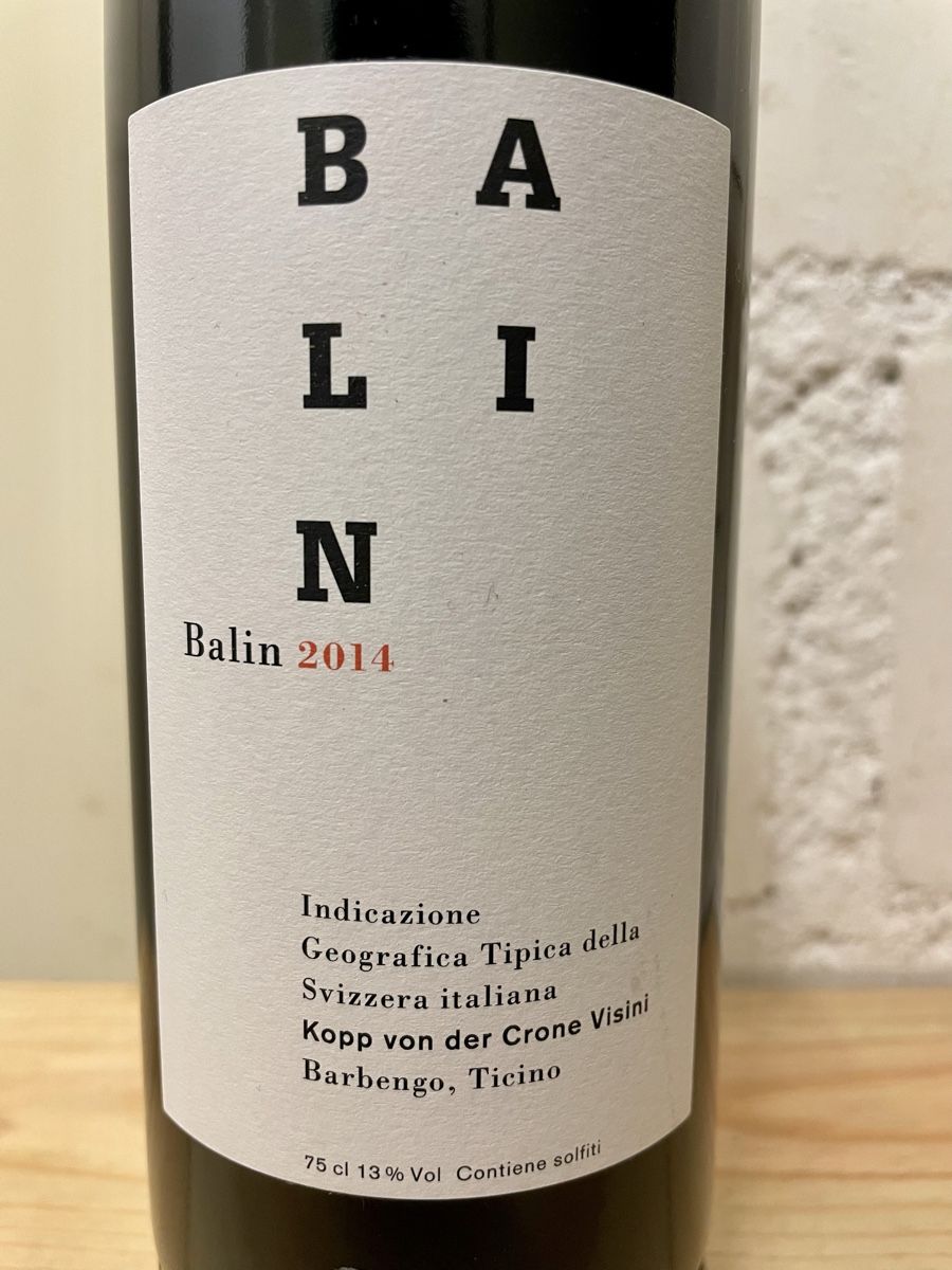 Vins: Balin 2014, Kopp von der Crone, aus Klimakeller. – Neuf avec emballage d'origine à Zürich par Bohn