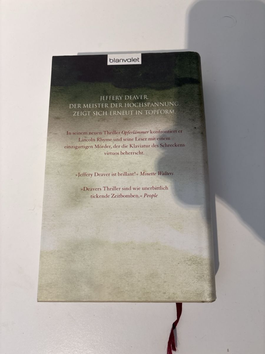 Libri: Jeffery Deaver - Opferlämmer, neuwertig – Nuovo (secondo la descrizione) da Adliswil venduto da ninotschka7 1