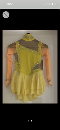 Eiskunstlauf Kleid, Gelb/Orange, Gr. 152, Winter Saison