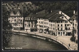 AK Baden b. Zürich, Uferpartie, 1944