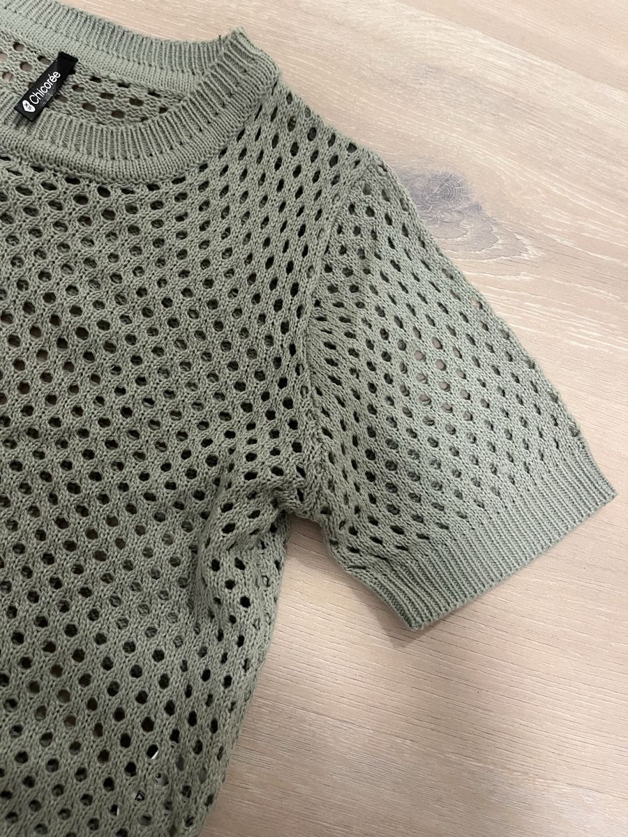 T-Shirts: Strickshirt mit Lochmuster mint XS neu – Neu (gemäss Beschreibung) aus Birrwil von vanyboo 1