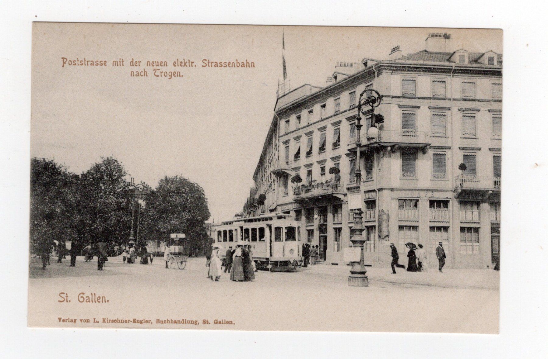 Cartes postales: St.Gallen Poststrasse Tram – D'occasion à Rapperswil SG par INTELVI