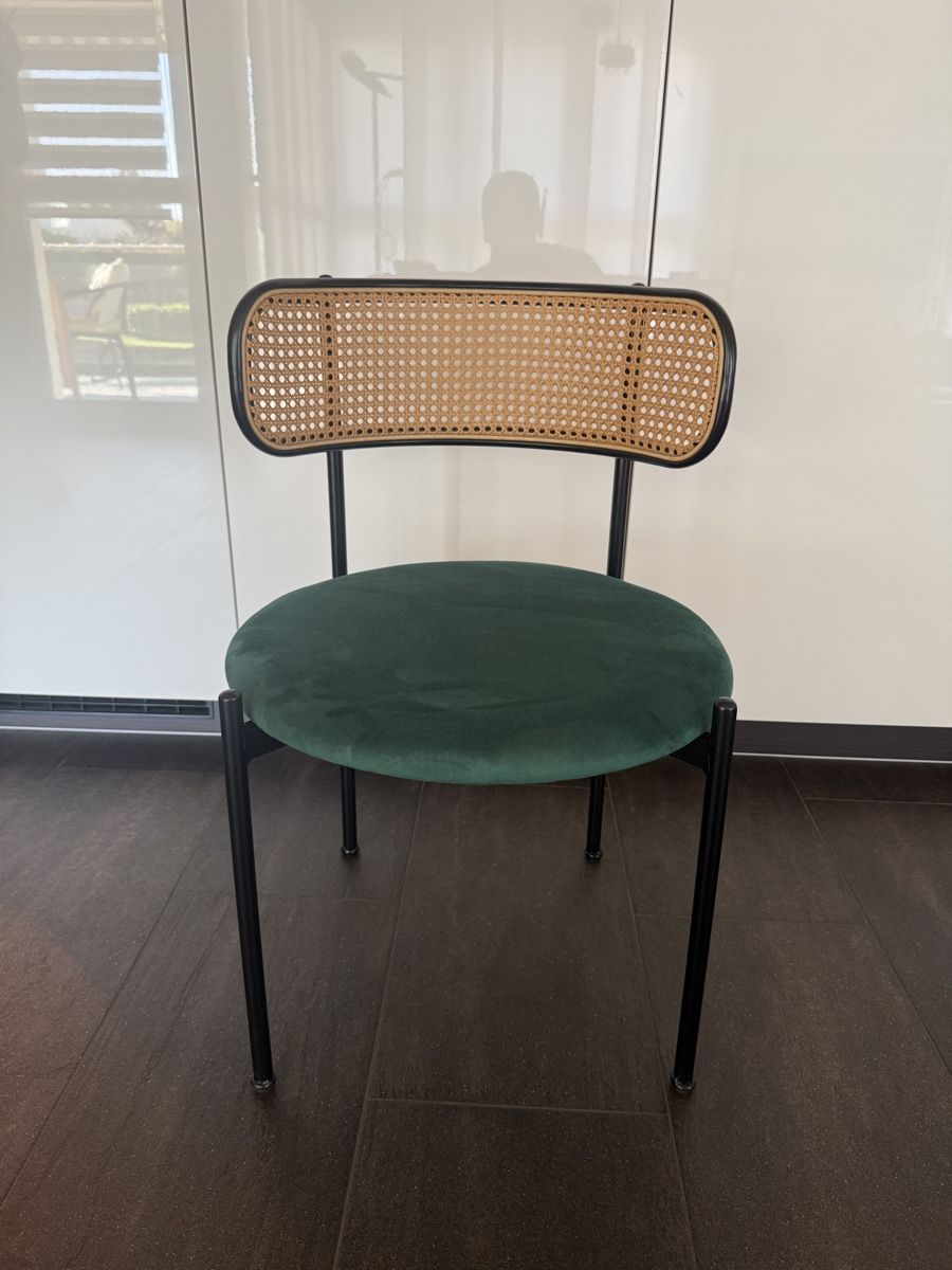 Sedie: Chaise design vintage en velours vert – Nuovo (secondo la descrizione) da Boudry venduto da mat_zn57 1