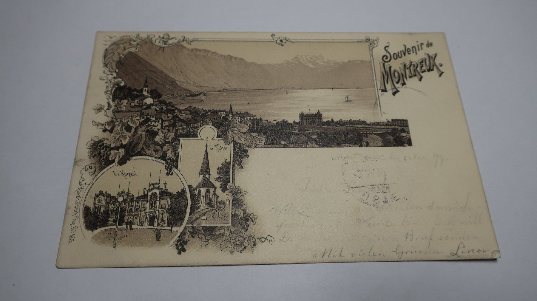 Cartoline postali: Souvenir de Montreux.  1897 – Usato da Cormoret venduto da Pascalll2001 1