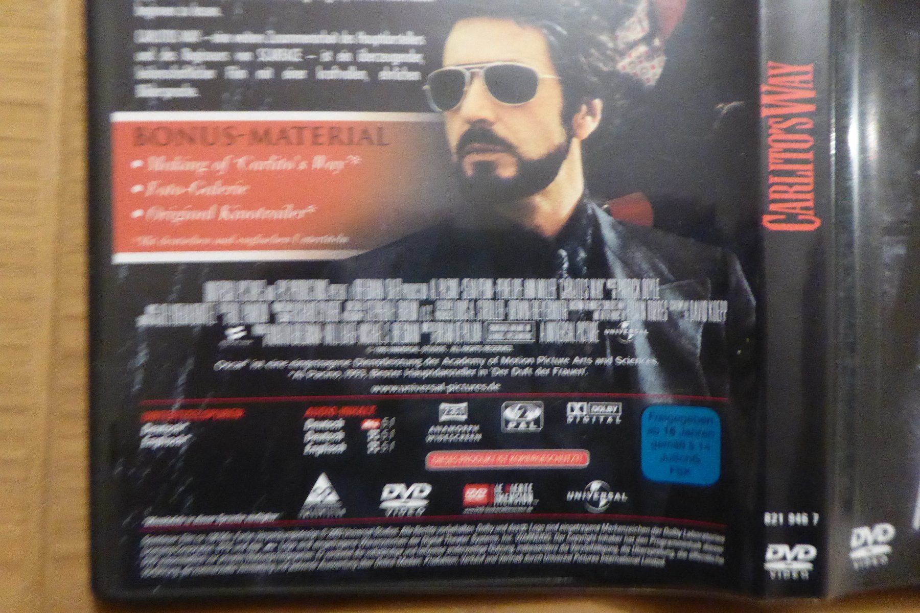Tutti i DVDs: DVD Carlitos Way Al Pacino – Usato da Allschwil venduto da Summelsarium 2