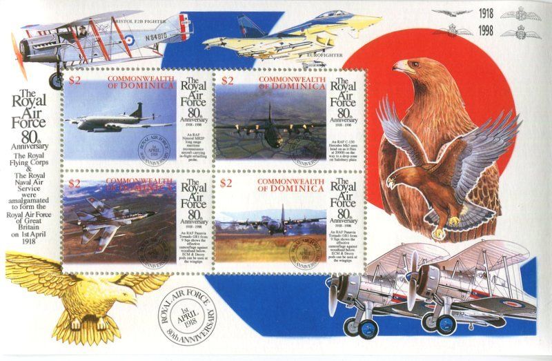 Alle Briefmarken: Block "Flugzeuge". Dominica. – Neu und originalverpackt aus Basel von Butsch5