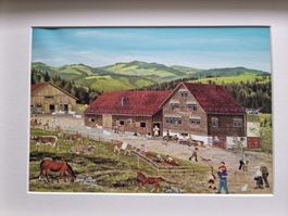 BLÄSS UND ZITA BILD HINTER PASSEPARTOUT MIT RAHMEN