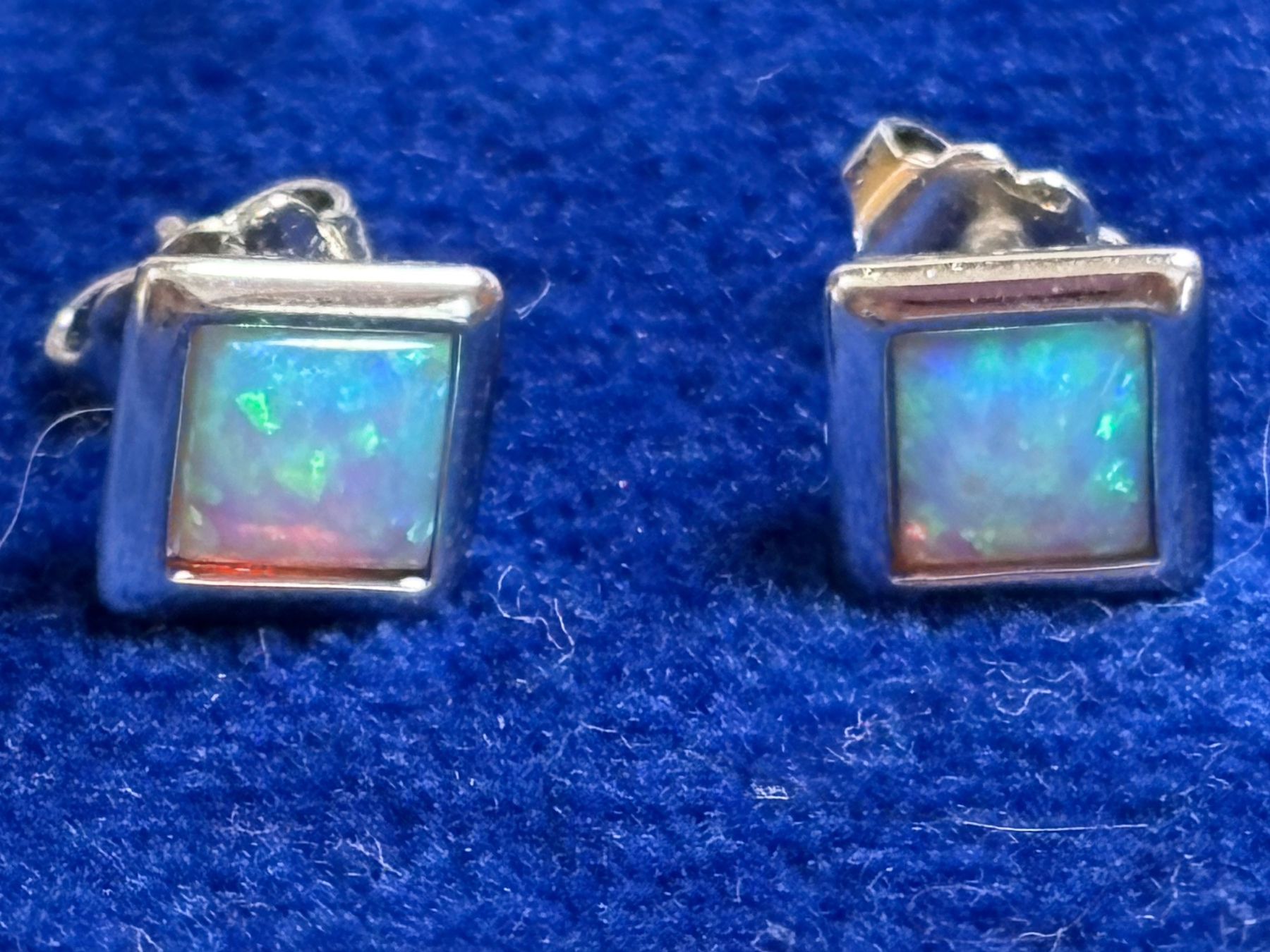 Orecchini pendenti & Orecchini a lobo: OPAL Ohrstecker in 925 Silber gefasst – Usato da St. Peterzell venduto da verena40 1