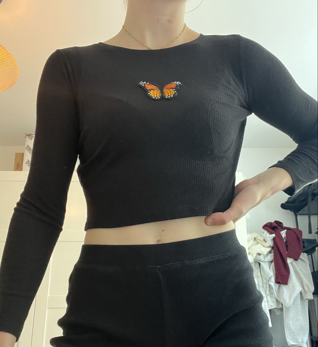 H&M Top: butterfly longsleeve – Usato da Bern venduto da lea_wf9x