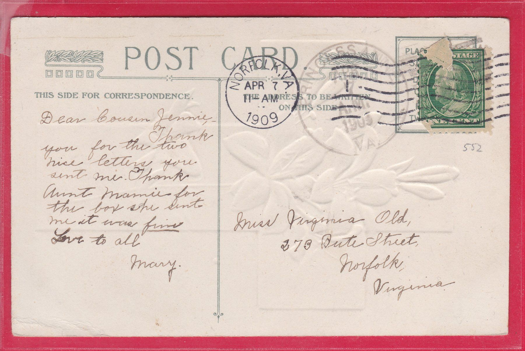 Ansichtskarten: PRÄGEKARTE, A PEACEFUL EASTER, 7.4.1909 – Gebraucht aus Oberrieden von Gebirgsstelze 1