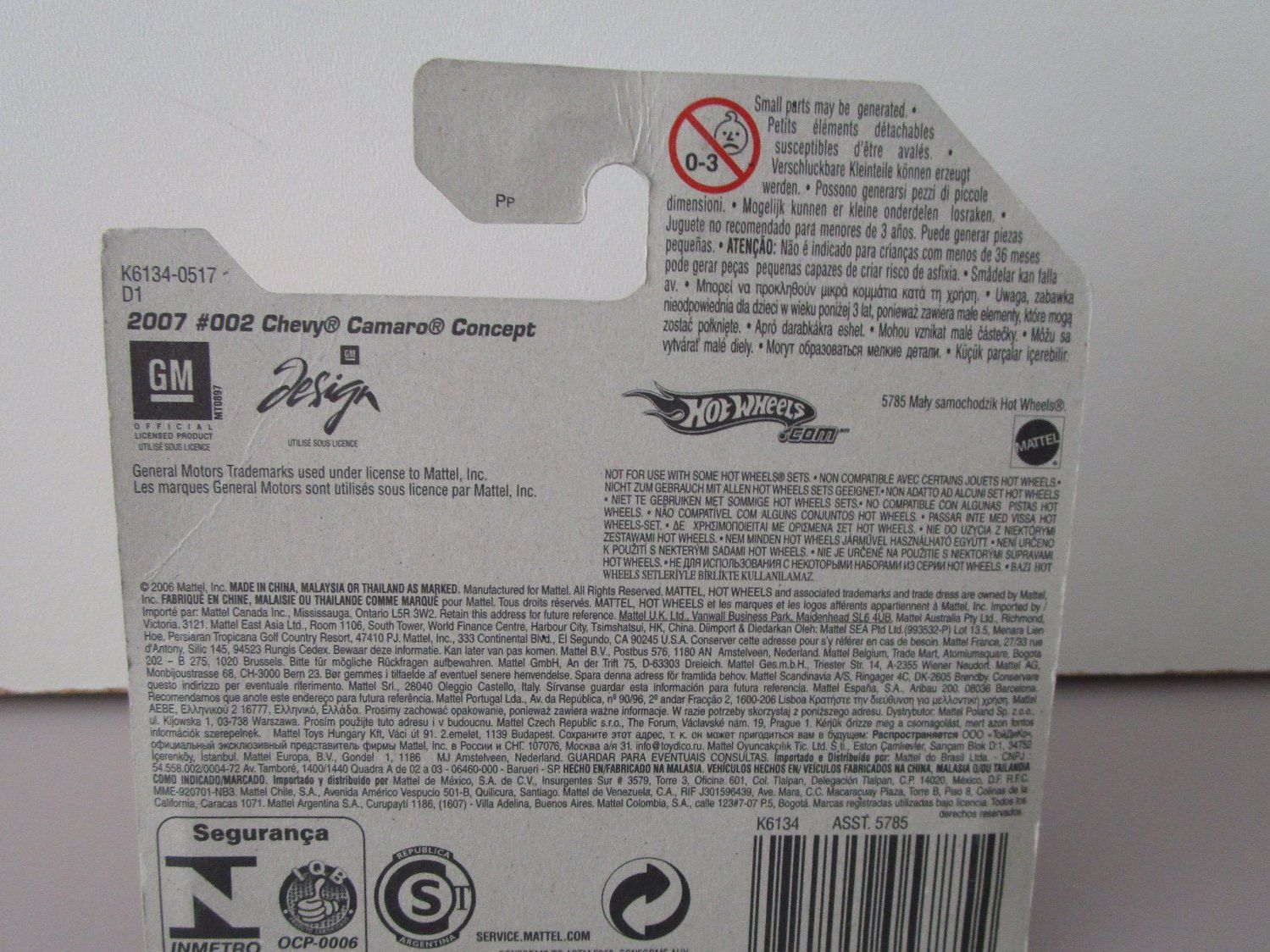 Hot Wheels Modellini d'auto: HOT WHEELS CHEVY CAMARO CONCEPT - K6134 VARIANTE 5 SP – Nuovo e nell'imballaggio originale da Chêne-Bourg venduto da breno56 3