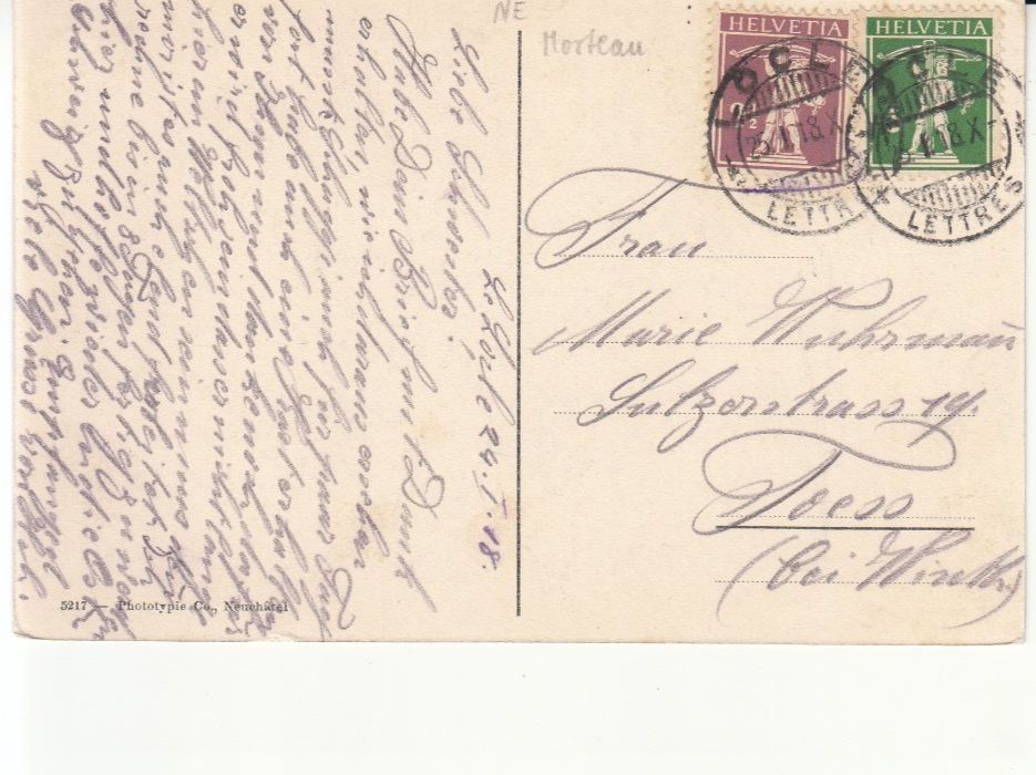 Cartoline postali: Le Col des Roches 1918 – Usato da Bürglen TG venduto da StampGraf 1