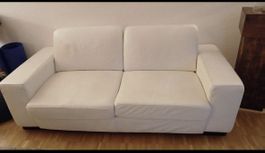 Weiss Ledersofa 3-Sitzer, bequem, Sommer-Schnäppchen!