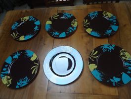 Grandes assiettes Deshoulières-6 pièces