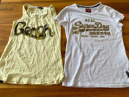 BENCH und SUPERDRY 2 lässige T-Shirt/Top Gr. Sr