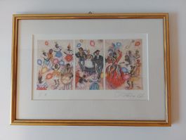 MARTINE COTTEN  Lithographie  E/A  handsigniert  Karibik