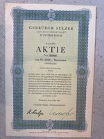 Gebrüder Sulzer Aktie Nr.33792  von 1947