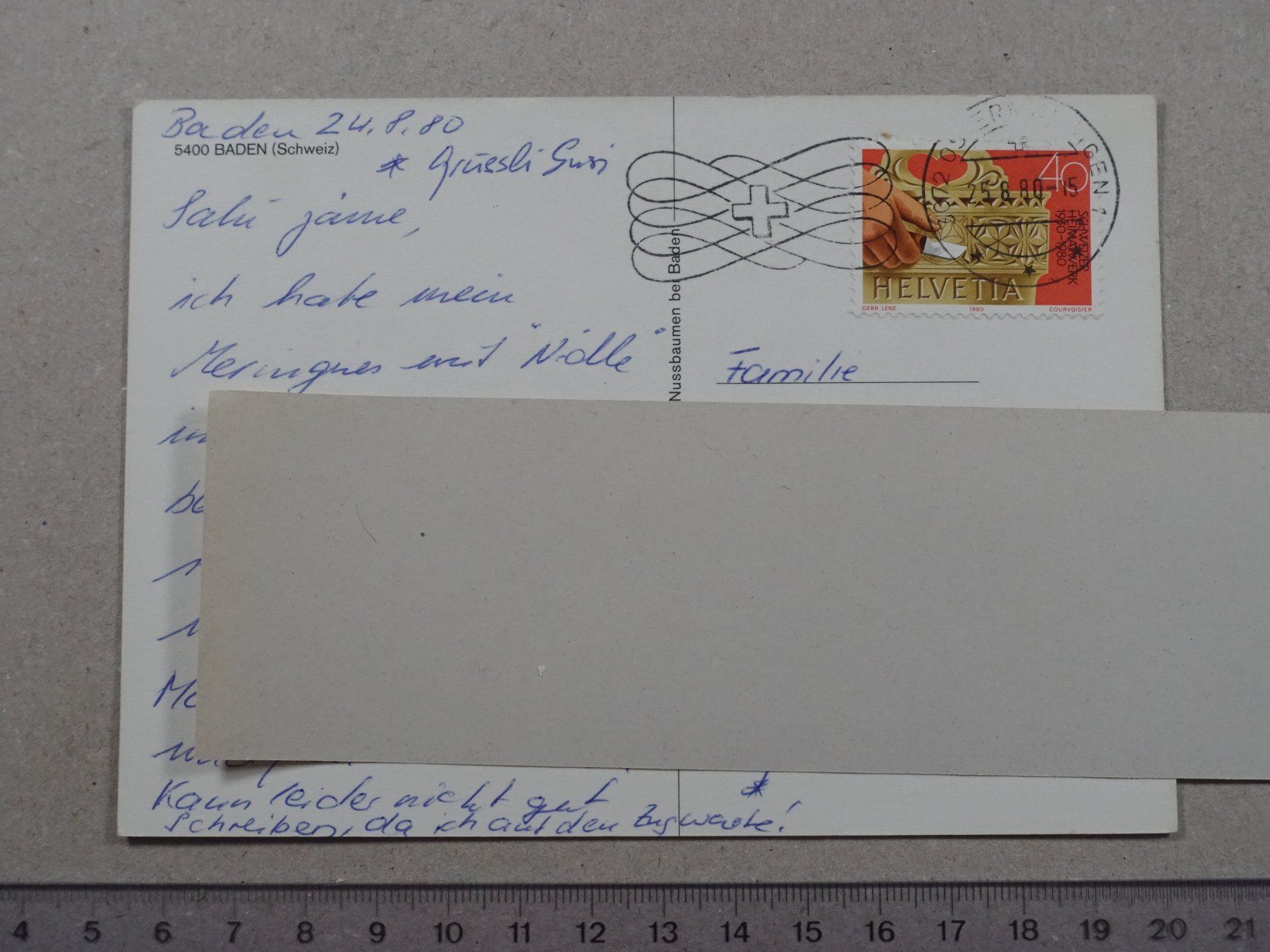 Cartes postales: Baden, 1980 – D'occasion à Lenzburg par fh1 1