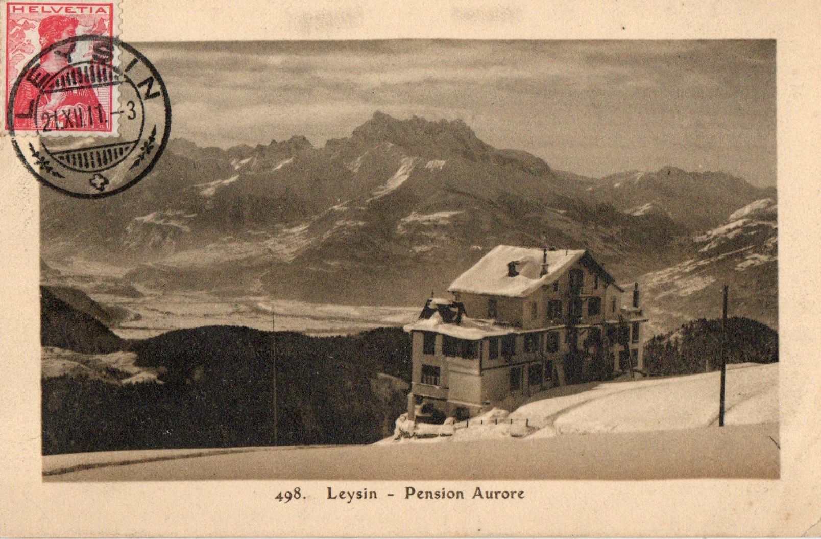 Cartoline postali: Leysin - Pension Aurore – Usato da Melano venduto da pisonsdro