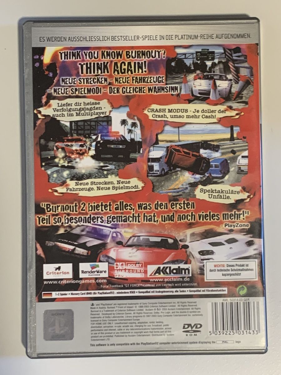 Sony Giochi: Burnout 2: Point of Impact - PS2 – Usato da Ostermundigen venduto da RG-Collector 1