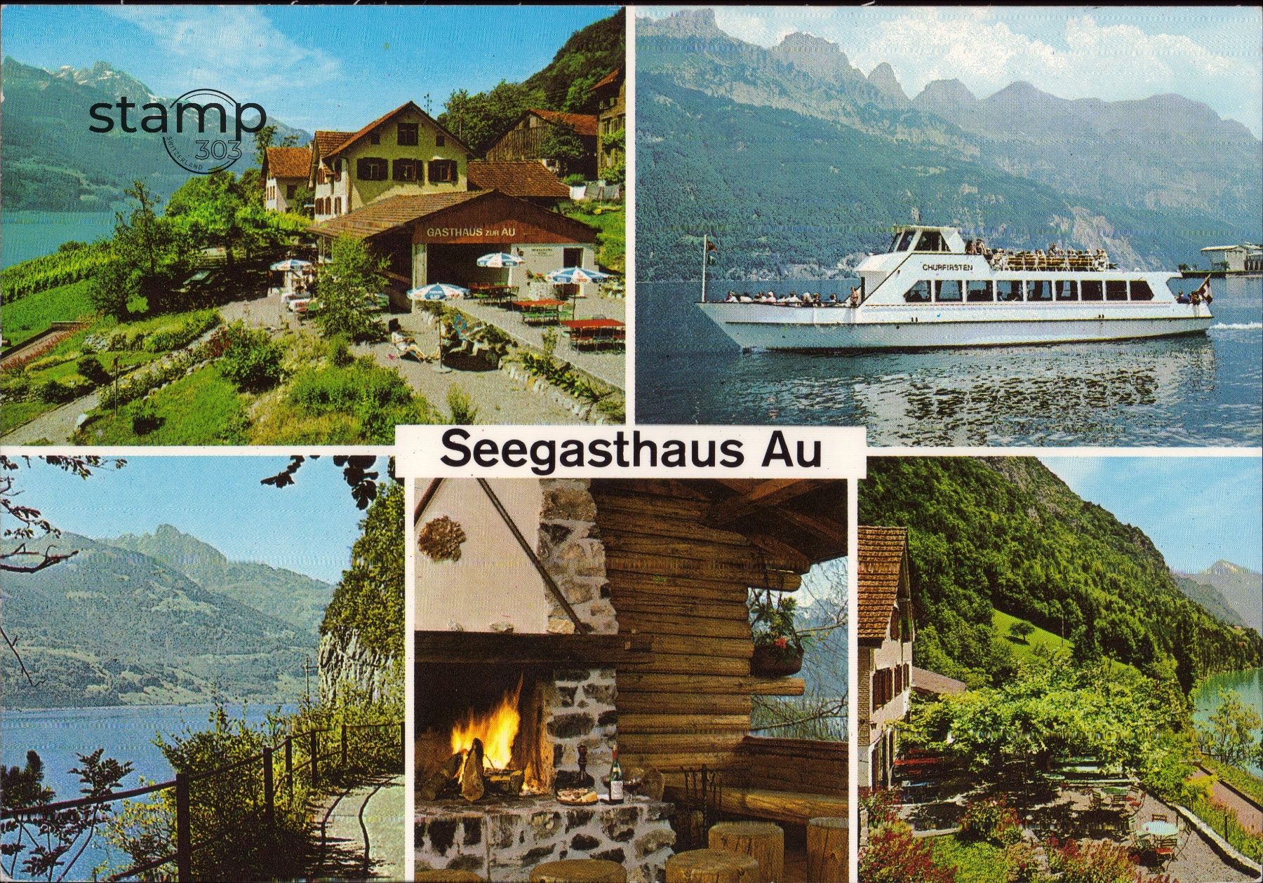 Cartoline postali: AK Quinten am Walensee _ Seegasrhaus Au – Usato da Eggersriet venduto da stamp303