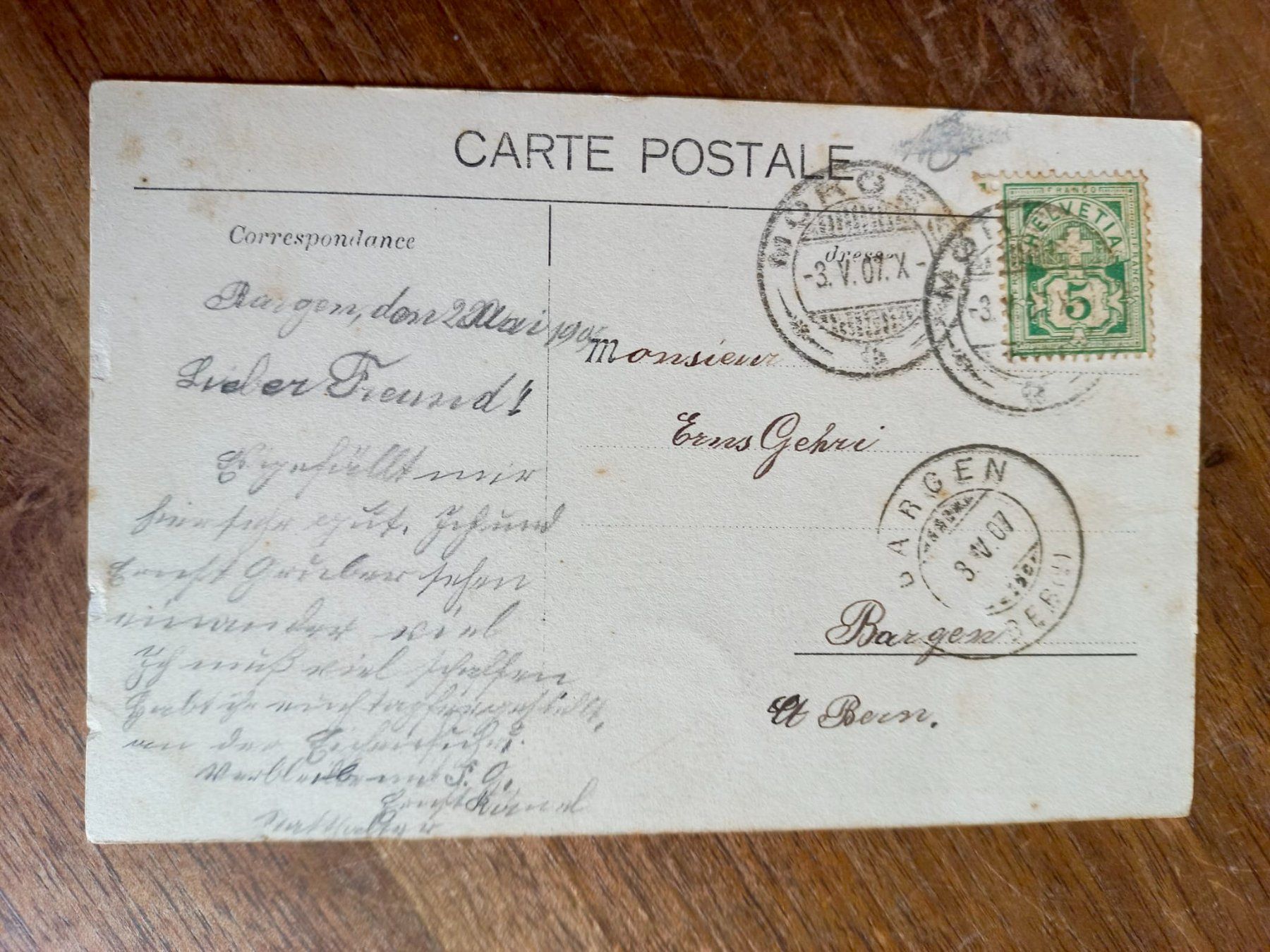 Cartoline postali: AK Morges 1907 – Usato da Burgdorf venduto da glasrabe01 1