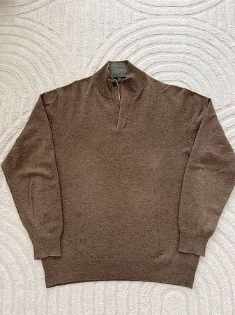Boggi Milano Cashmere Blend Herrenpullover Braun Gr. L