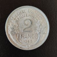 2 Francs Münze Frankreich 1948