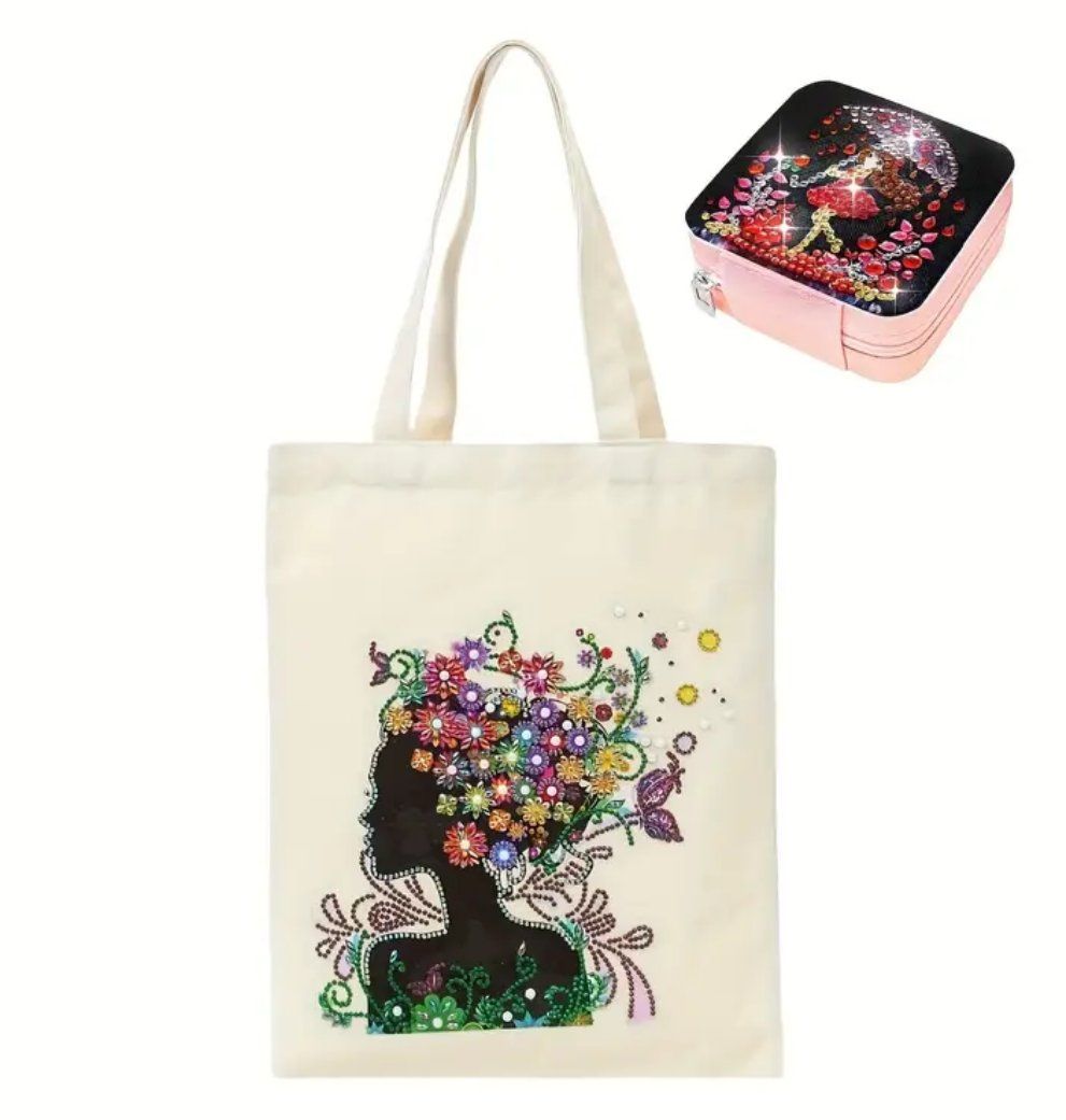 Bastelsets: Diamond Painting 2er-Set Einkaufstasche + Schmuckkästchen – Neu und originalverpackt aus Obergösgen von Diydiamant