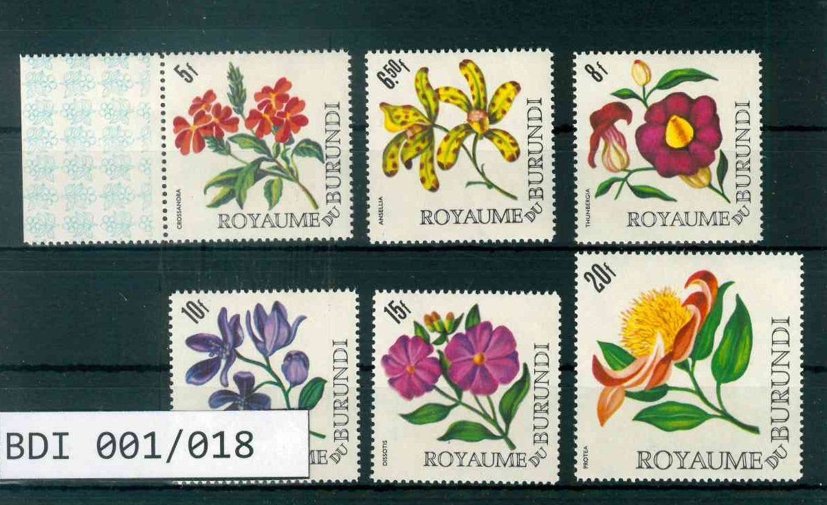 Tutti i francobolli: BURUNDI 6 BRIEFMARKEN BLUMEN – Nuovo (secondo la descrizione) da Marly venduto da Stampfinder