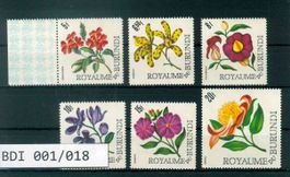 BURUNDI 6 BRIEFMARKEN BLUMEN