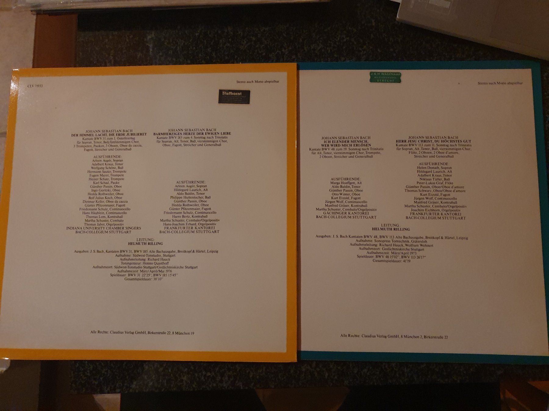 Schallplatten: Schallplatte- Bach Kantate 2x – Gebraucht aus Grandval von JeroenK 1