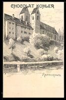 Künstler-AK Rapperswil, Flusspartie am Schloß