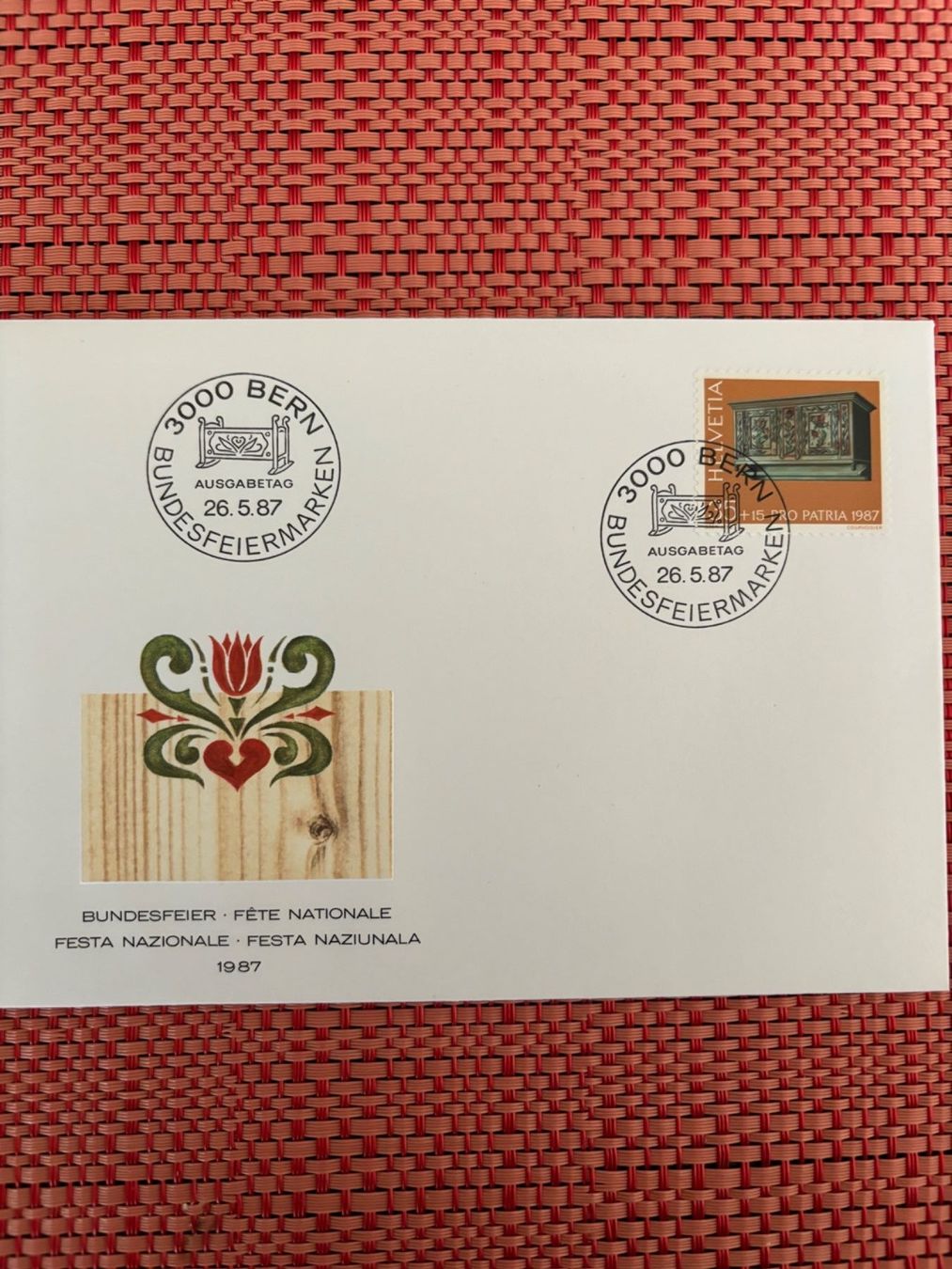 Tutti i francobolli: 1987  Schätze aus Schweizer Museen, Bauernmöbel – Usato da Horw venduto da Luki49 2