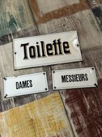 Plaque émaillée "Toilettes", "Dames", "Messieurs"